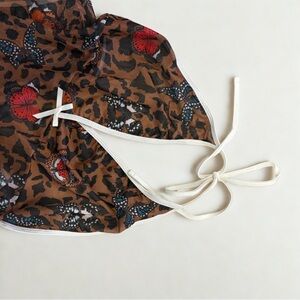 🦋 SHEIN Y2K Mesh Leopard Butterfly Halter Bodysuit